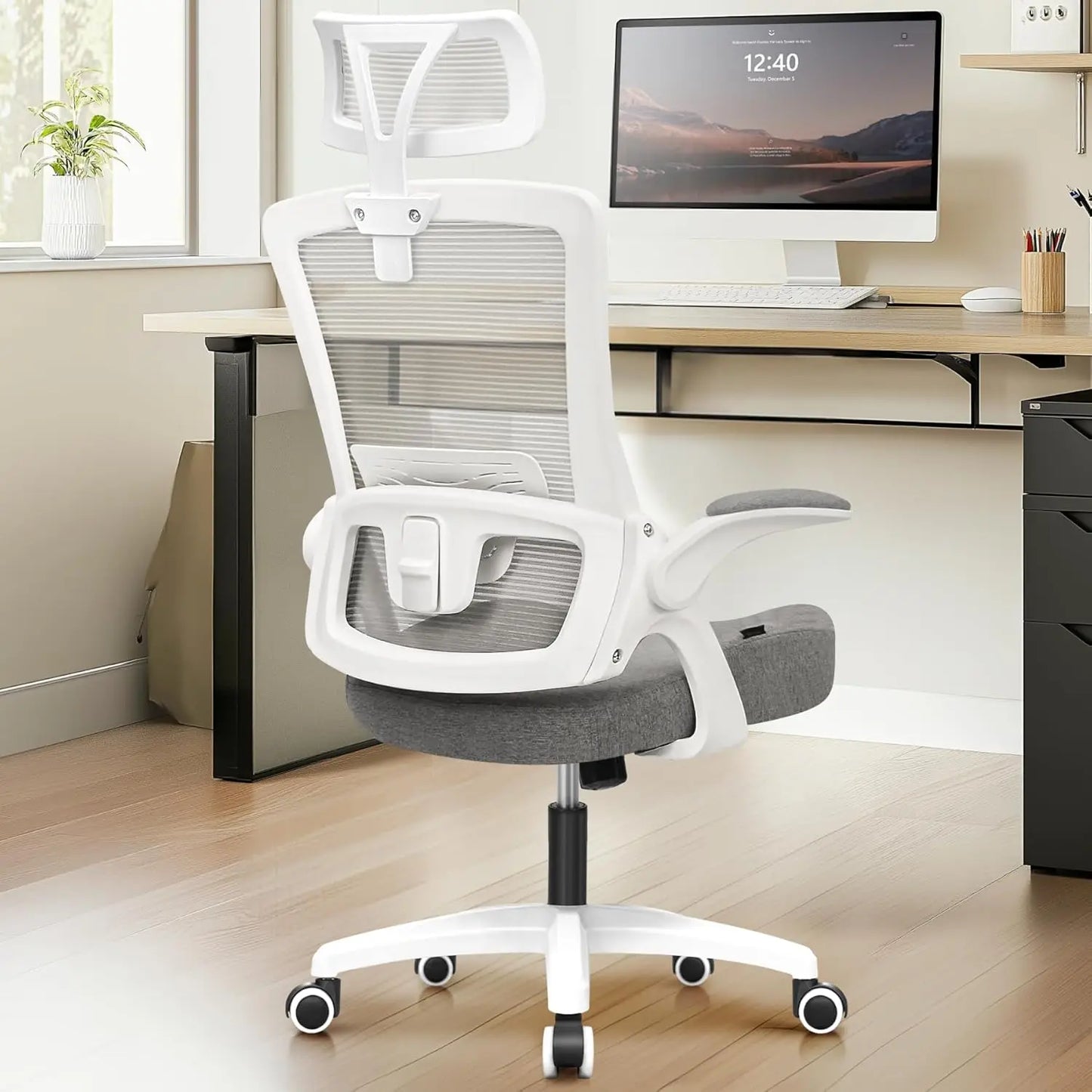 Office Desk Chair High Back Mesh Chair, Adjustable Arms & Lumbar