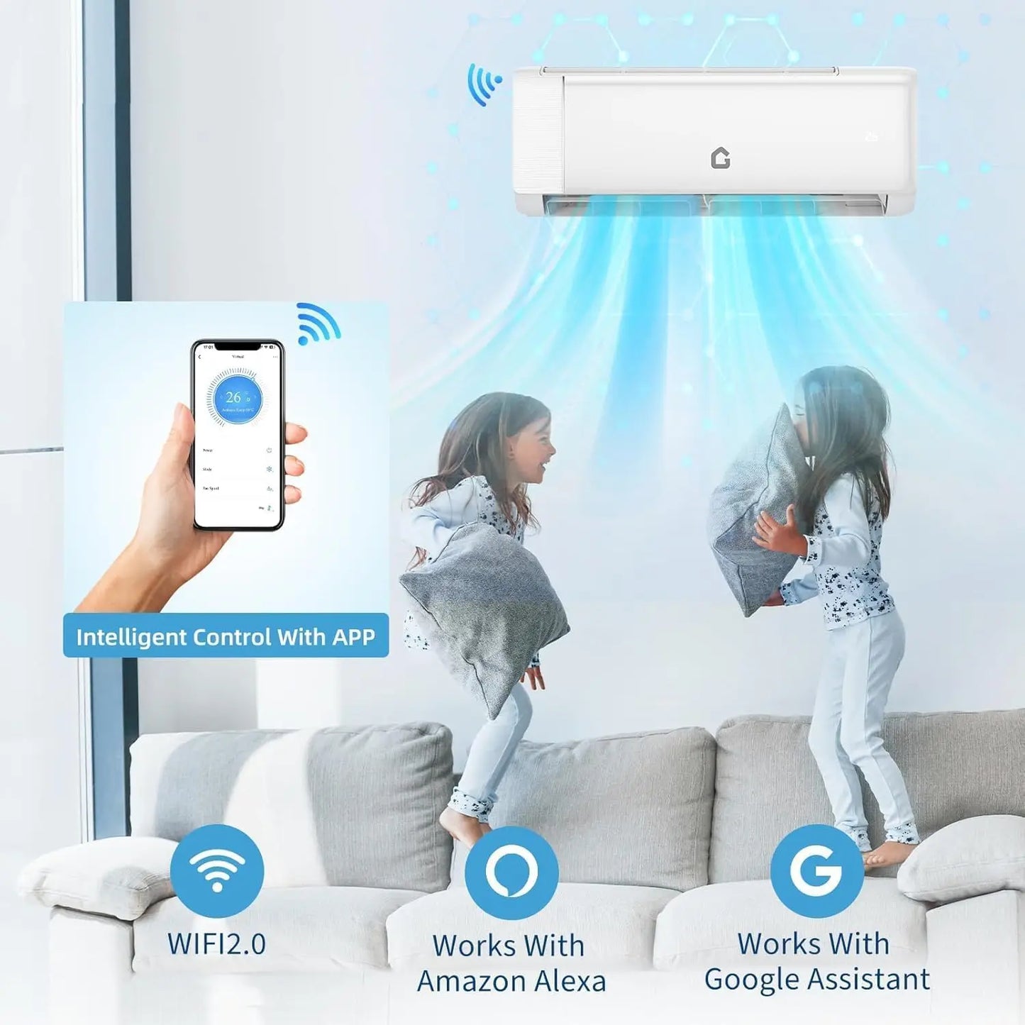 18000 BTU Mini Split Air Conditioner with Cooling / Heating