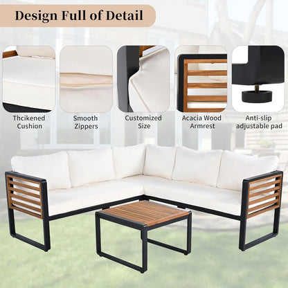 Outdoor Sofa Set with Coffee Table,