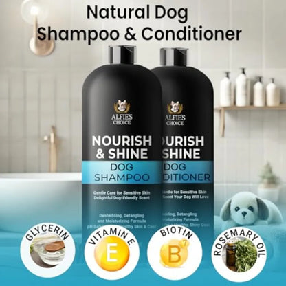 Dog Shampoo and Conditioner, Lavender and Rosemary for Itchy, Dry and Sensitive Skin Detangling an