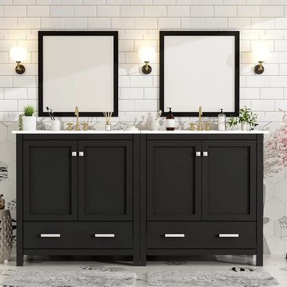 Double Sink Bathroom Vanity Solid Wood