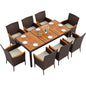 Patio Dining Set Acacia Wood Table Wicker Patio Chairs