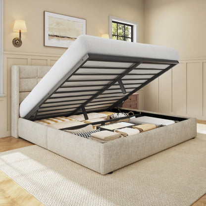 Lift Up Storage, Upholstered Platform Bed