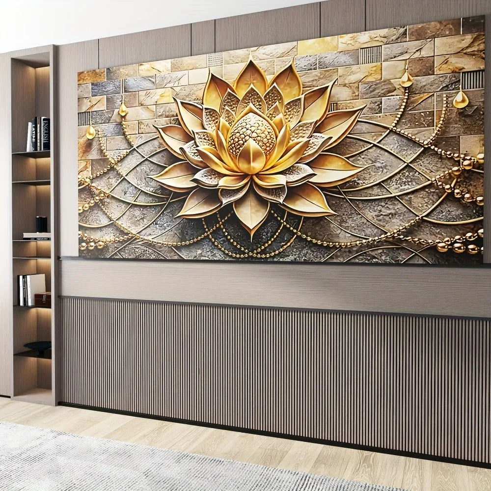 Floral canvas art, solid wood