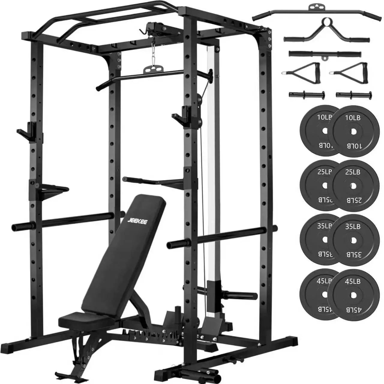 Multi-Functional Power Rack with Cable System