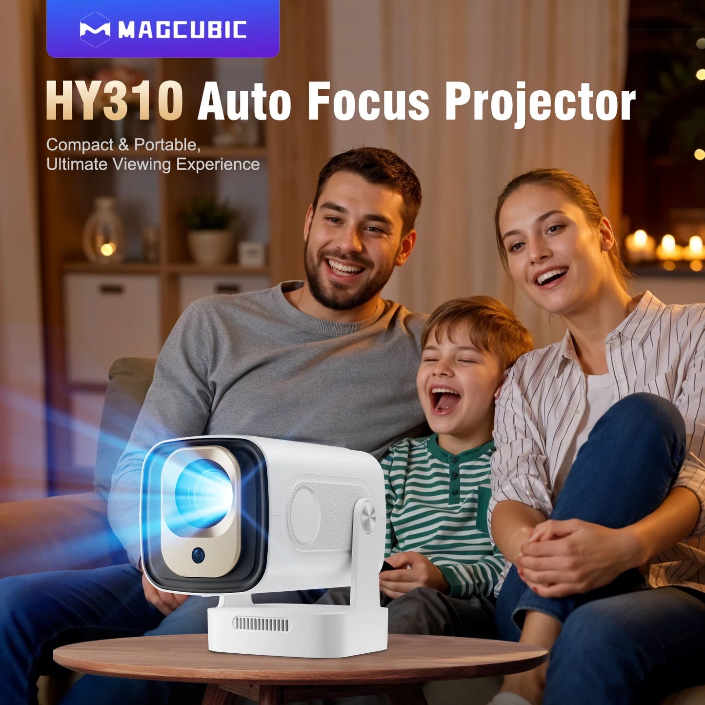 WiFi6 BT5.4 Mini Outdoor Movie Projector with WiFi & BT