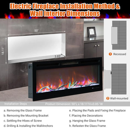 50 inch Electric Fireplace Heater