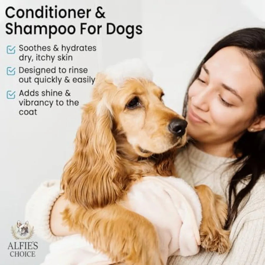 Dog Shampoo and Conditioner, Lavender and Rosemary for Itchy, Dry and Sensitive Skin Detangling an