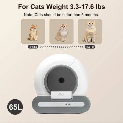Self-Cleaning Cat Litter Box App Control, w/Litter Mat&Trash Bags,