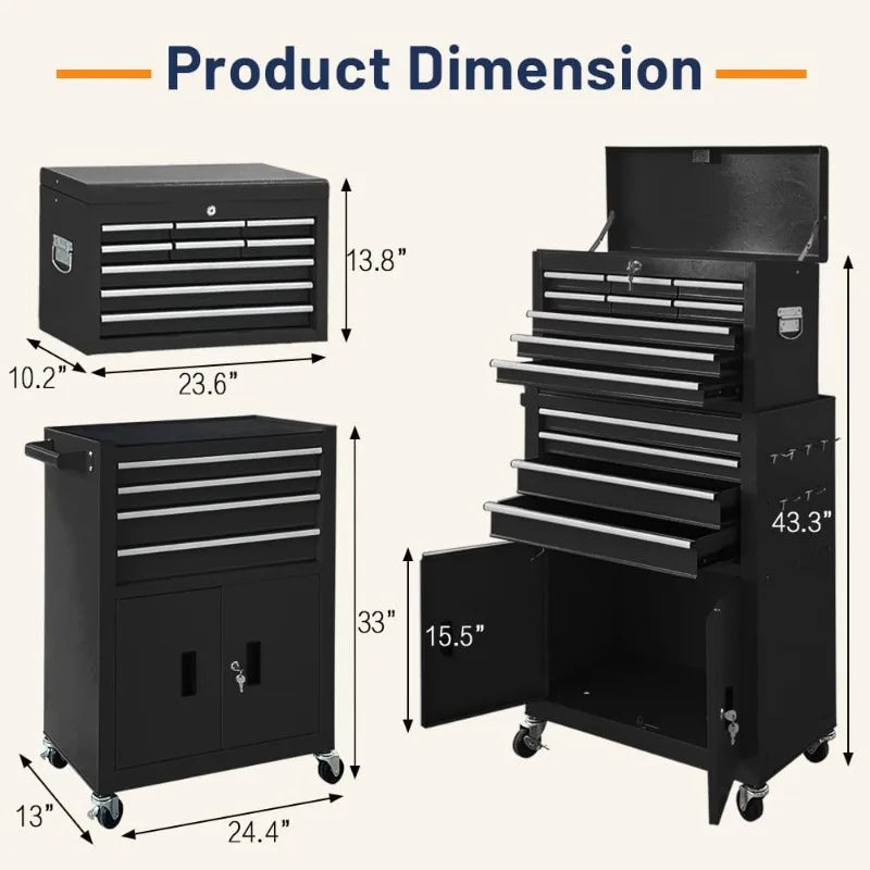 Rolling Tool Chest, Detachable Tool Chest
