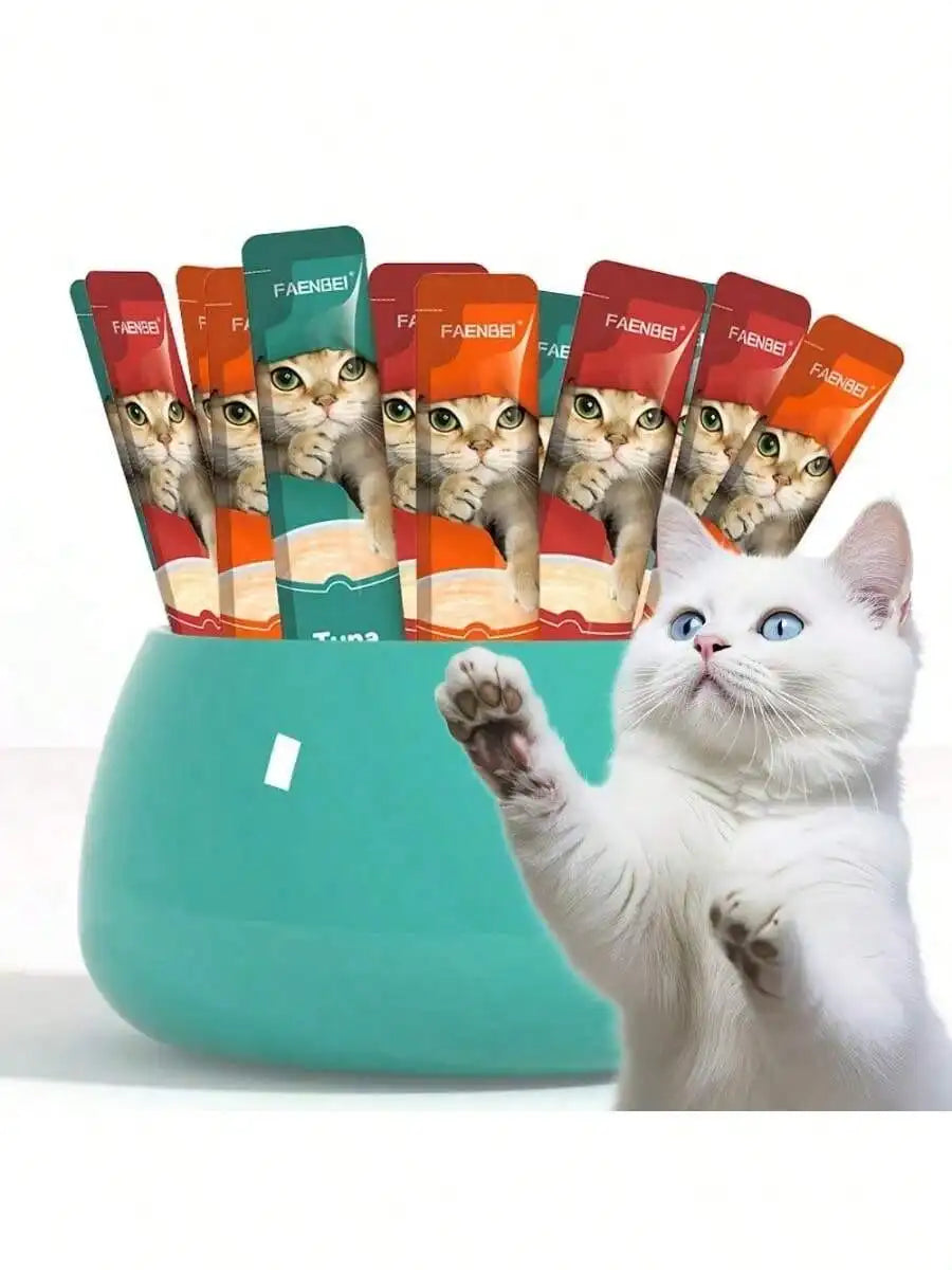 Cat Snacks, Assorted Lickable & Squeezable Treat Pouches,