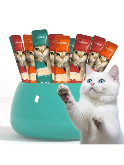 Cat Snacks, Assorted Lickable & Squeezable Treat Pouches,