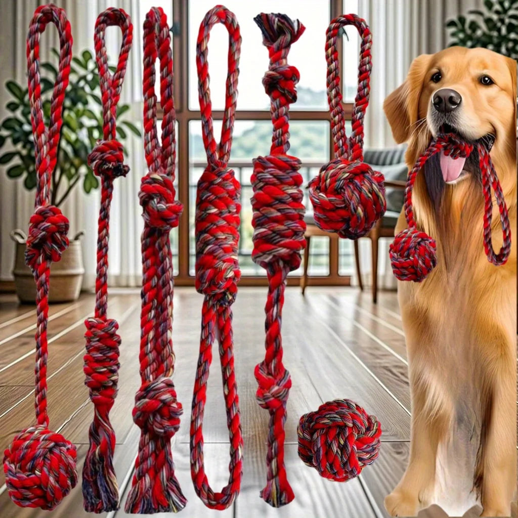 Heavy-Duty Dog Chew Rope Toys with Braided Knots