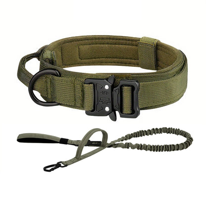 Tactical Dog Collar And Leash Set With Control Handle