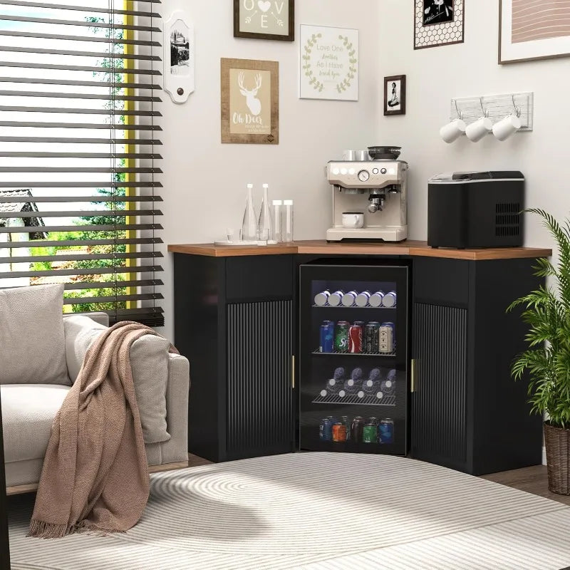 Bar Cabinet with Fridge Space, Storage,