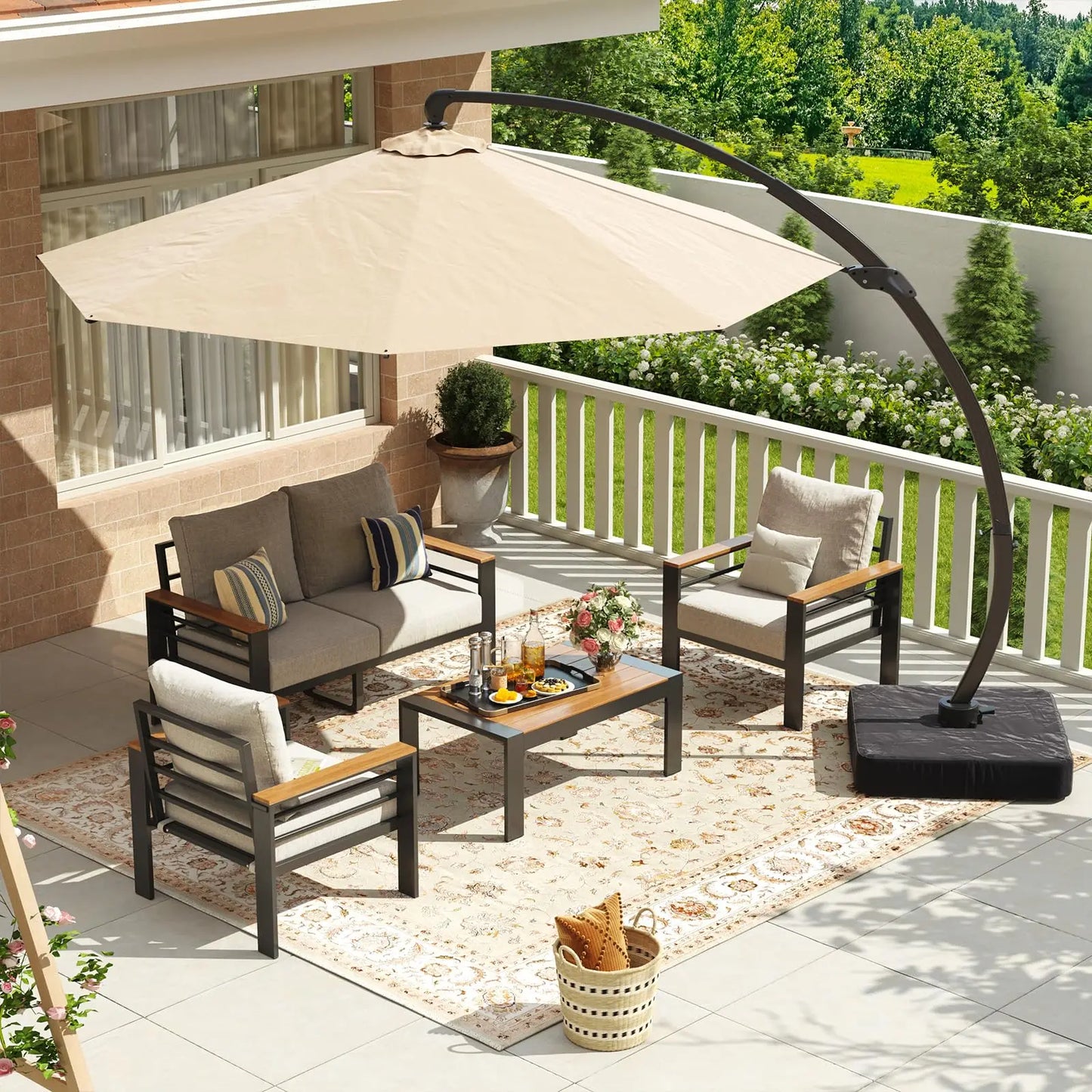 Patio Furniture Set Oversized Outdoor Sectional with, Coffee Table