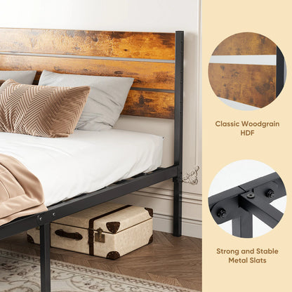 Metal Platform Bed Frame No Box Spring