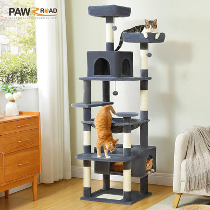 Cat  Tree & Tower for Indoor Cats With Scratching Posts, Hammock, Padded Perches, and Condos