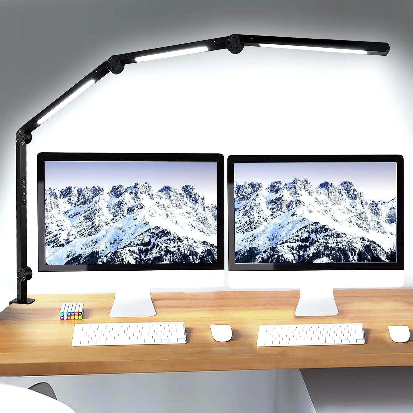 Desk Lamp with Clamp Flexible 4 sections Swing Arm