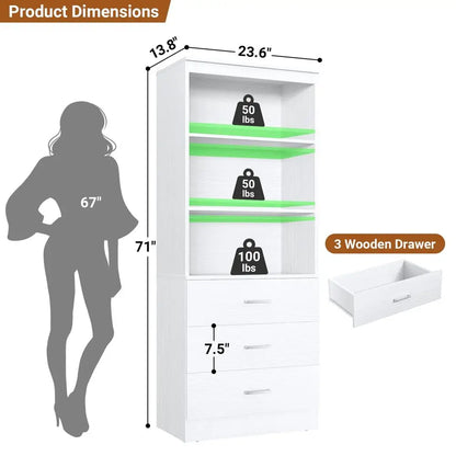 Wood Closet Organizer System with 3 Drawers