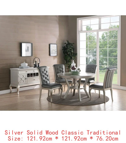 7pc Rect. Glass Dining Table Set w/ Chairs