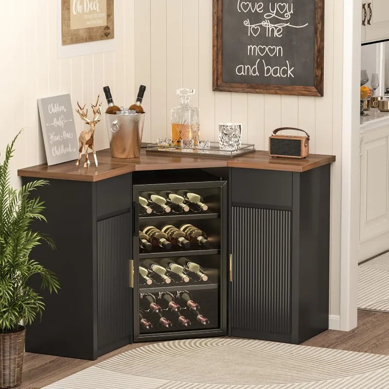 Bar Cabinet with Fridge Space, Storage,