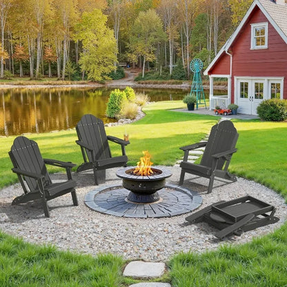 Folding Adirondack Chair, Set of 4, Cup Holder