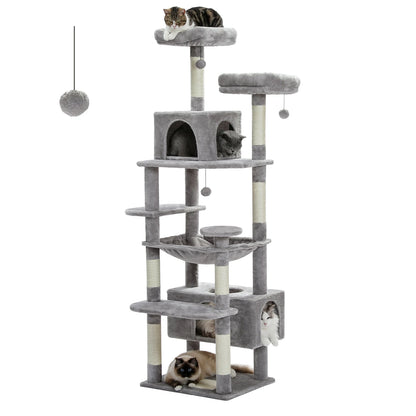 Cat  Tree & Tower for Indoor Cats With Scratching Posts, Hammock, Padded Perches, and Condos