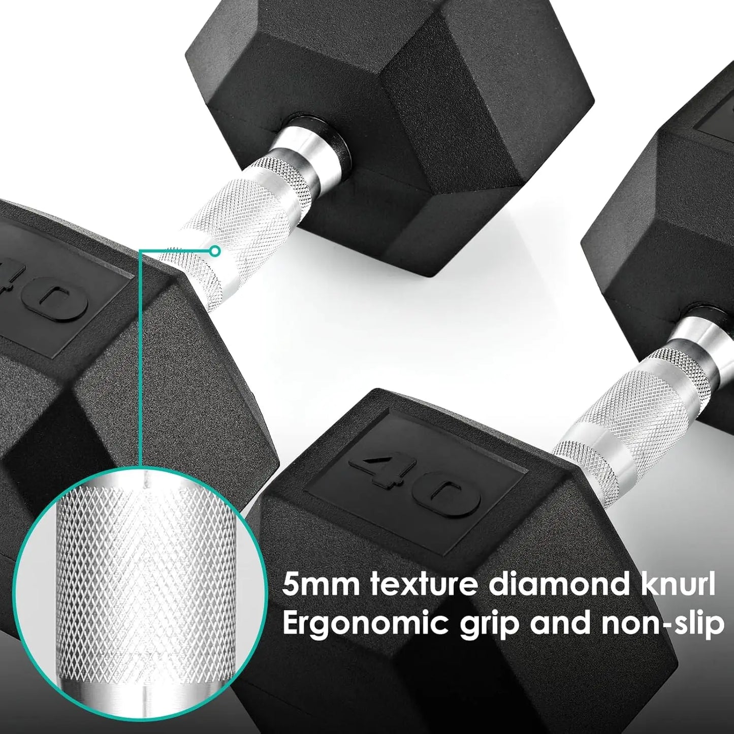 Rubber Hex Dumbbell