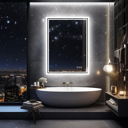 Mirror with Lights, Anti-Fog, & Dimmable
