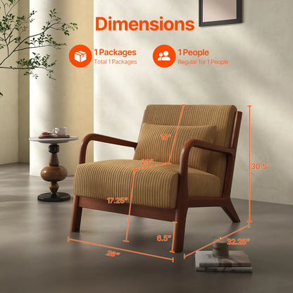 Accent Chair, with Solid Wood Frame