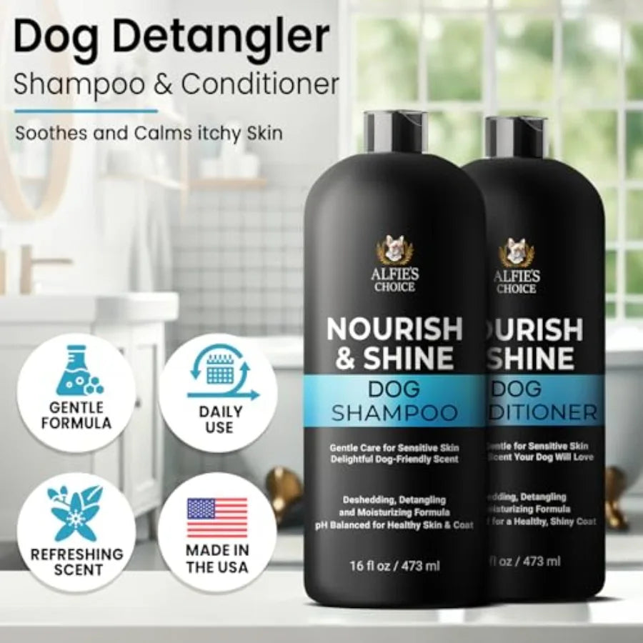 Dog Shampoo and Conditioner, Lavender and Rosemary for Itchy, Dry and Sensitive Skin Detangling an