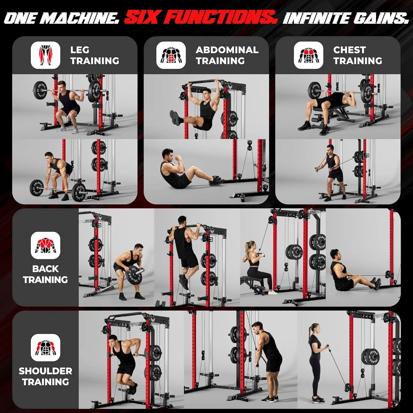 Power Rack with Dual Pulley System