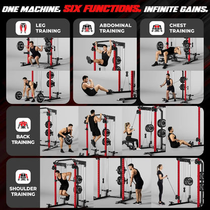 Power Rack with Dual Pulley System