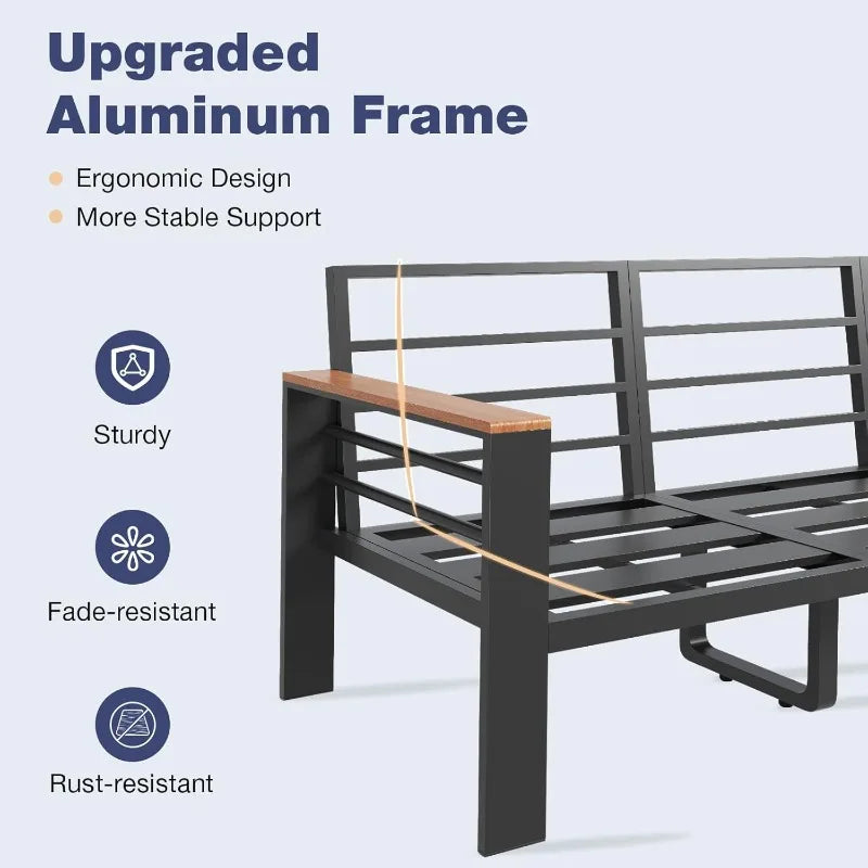 Patio Furniture Set Oversized Outdoor Sectional with, Coffee Table