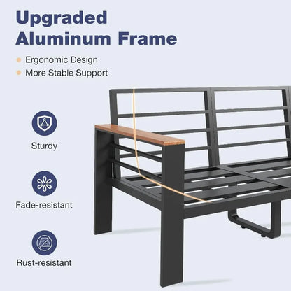 Patio Furniture Set Oversized Outdoor Sectional with, Coffee Table