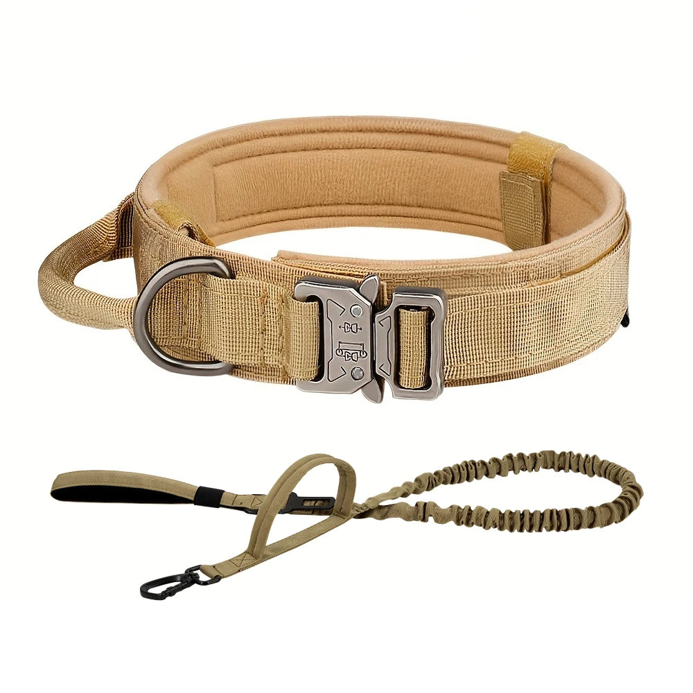 Tactical Dog Collar And Leash Set With Control Handle