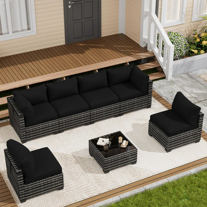 Outdoor Patio Furniture Set, Sectional Sofa, Wicker Rattan Patio Furniture