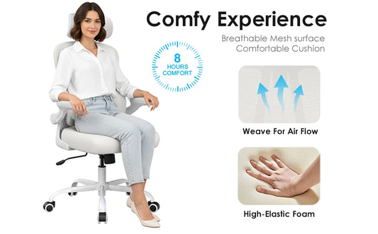 Office Chair with Headrest and Lumbar Support