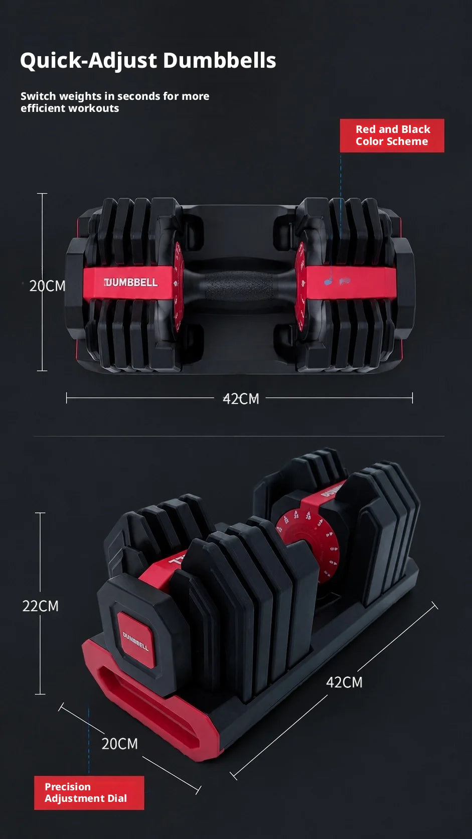 Auto-Locking Adjustable Dumbbell