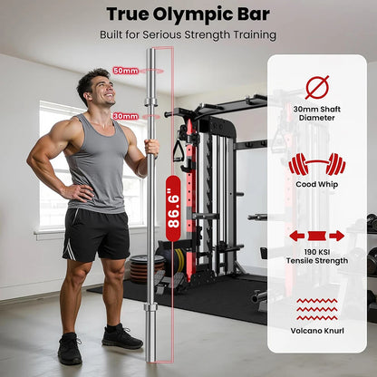 Power Cage Smith Machine with 2000LB Squat Rack Cable System