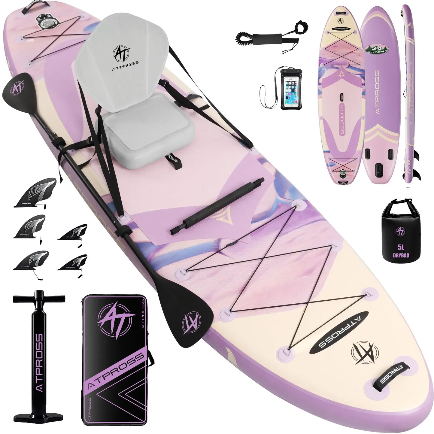 12'x36 Inflatable Paddle Board, 500lbs Extra Wide Stand Up Paddleboard for Adults with Premium SUP Accessories Kit & Backpack