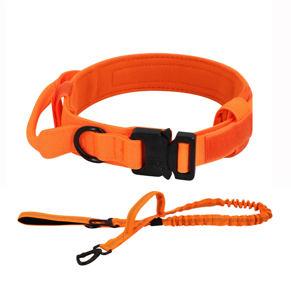 Tactical Dog Collar And Leash Set With Control Handle