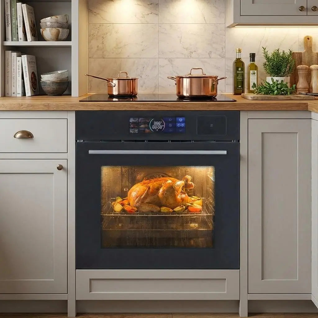24 Inch Electric Wall Oven with Steam & Grill & Air Frying