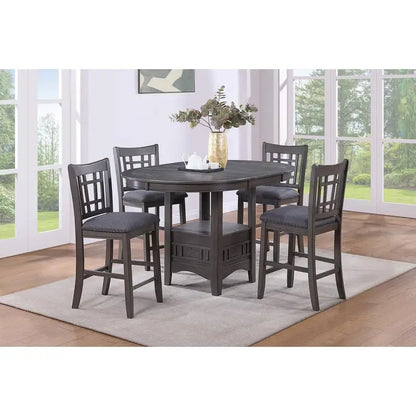 Counter Height Dining Set, Round Table with 4 Side Chairs