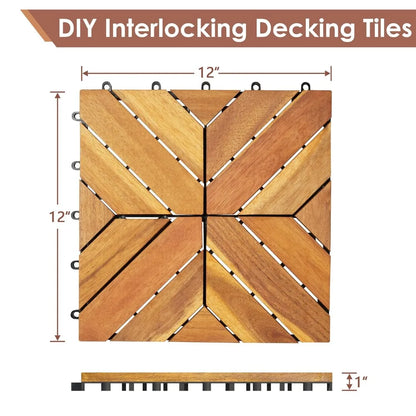 Acacia Interlocking Deck Tiles