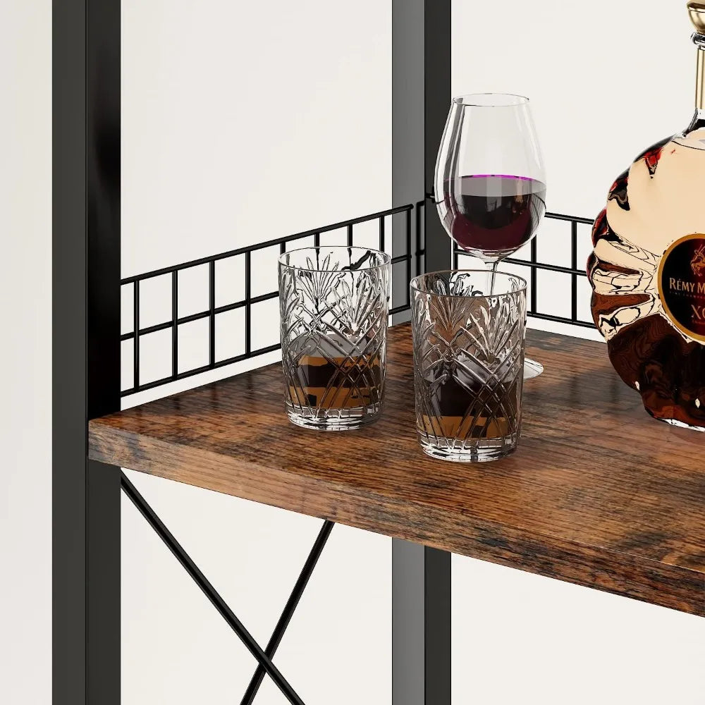 Wine Rack, Tabletop, Glass Holder & Drawer,