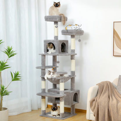 Cat  Tree & Tower for Indoor Cats With Scratching Posts, Hammock, Padded Perches, and Condos