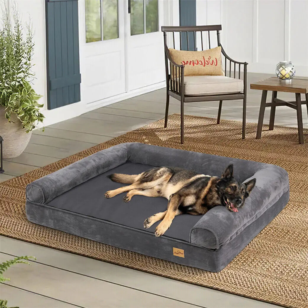 Dog Bed with Removable Washable Cover Soft Sponge Foam