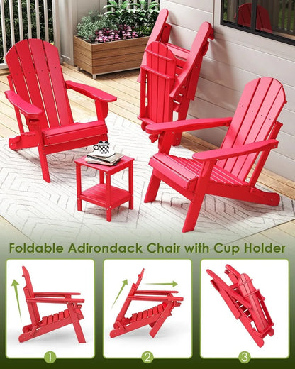 Foldable Adirondack Chairs Set of 2